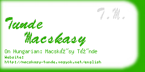 tunde macskasy business card